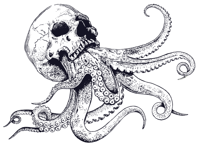 Blackwater Ink octopus logo, tattoo and piercing studio in Niles, Ohio