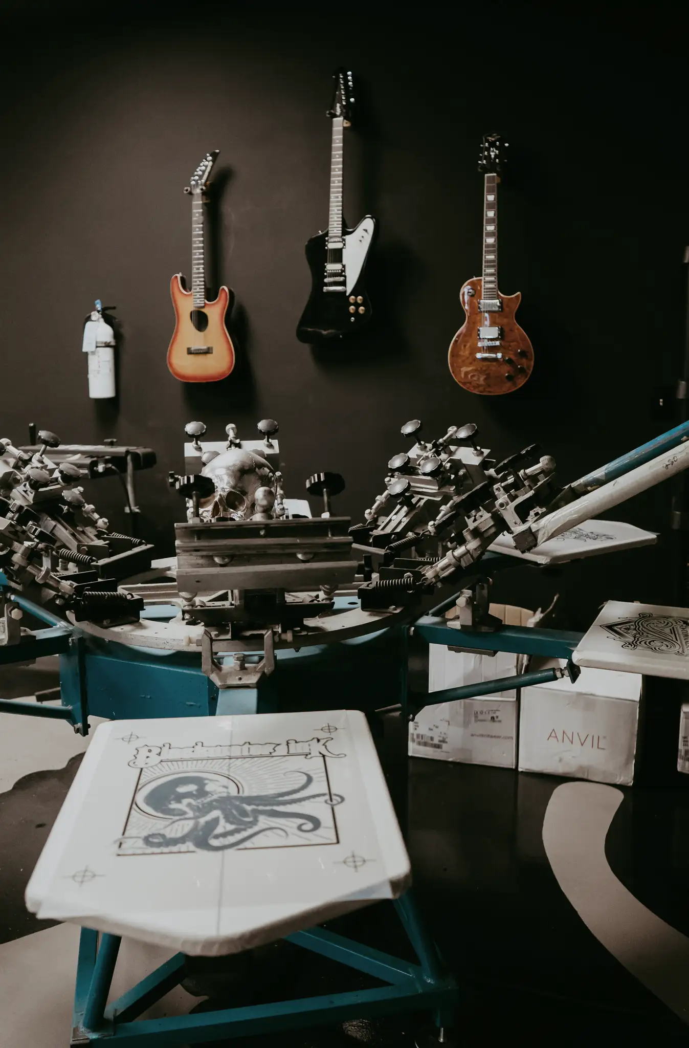 Screenprinting at Blackwater Ink, Niles Ohio tattoo studio
