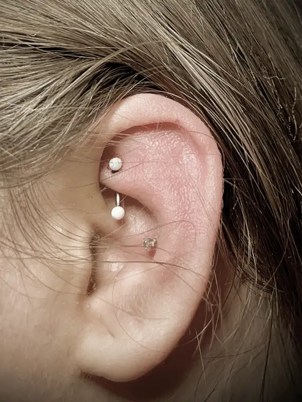 Implant-grade titanium jewelry piercing at Blackwater Ink, Niles Ohio