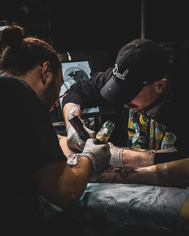 Blackwater Ink at a tattoo convention, award-winning studio in Niles, Ohio